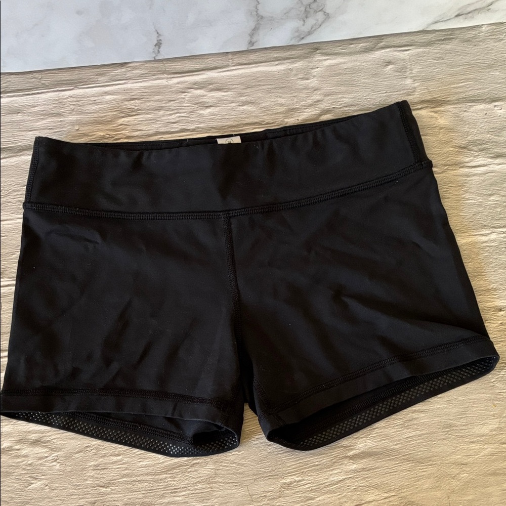 Lululemon Ivivva Black Athletic Bike Running Gym Shorts Girls Size 14
